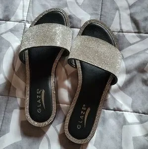Glaze Shoes Rhinestone Flat Sandal Poshmark